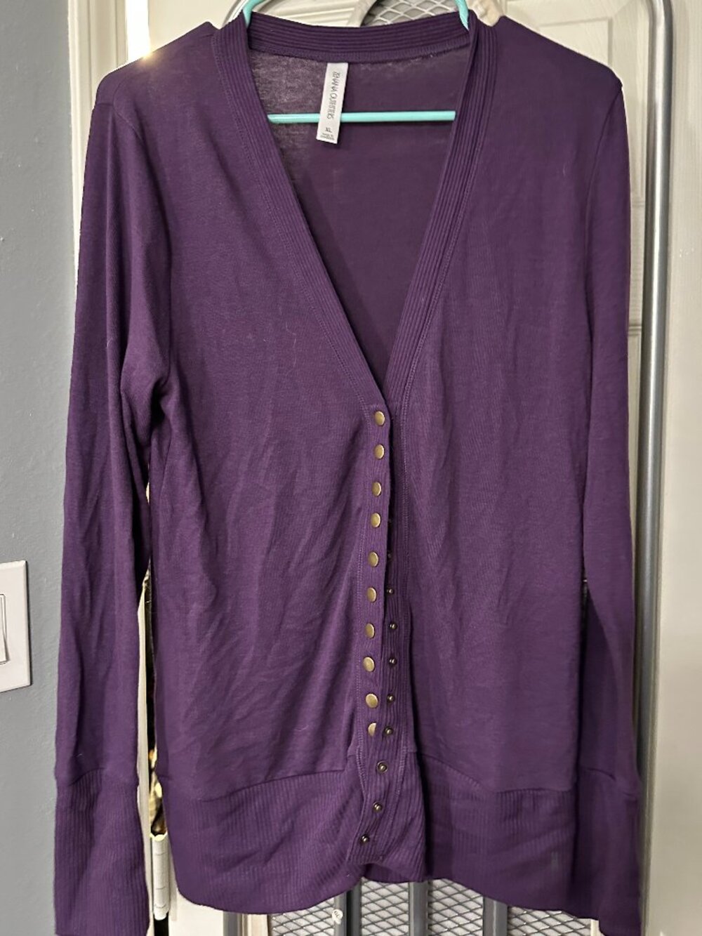 Purple Snap button cardigan